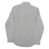 RALPH LAUREN Mens White & Black Striped Shirt M Classic Fit Cotton Blended Long