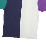 CHAPS RALPH LAUREN Mens Blue & Green & Purple & White Short Sleeve Striped L