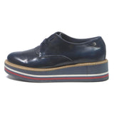 TOMMY HILFIGER Women's Striped Platform Lace-Up Leather Shoes Navy UK 5 Stylish