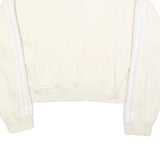 ADIDAS Womens Cream & White Crew Neck UK 16 Sweatshirt Cotton Blend Casual