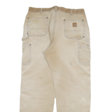 CARHARTT Mens Jeans Beige Relaxed Straight Denim Medium W34 L31 Workwear Utility