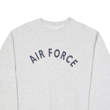 Womens Grey Cotton Blend Sweatshirt Air Force Crew Neck L Casual Pullover