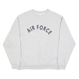Womens Grey Cotton Blend Sweatshirt Air Force Crew Neck L Casual Pullover