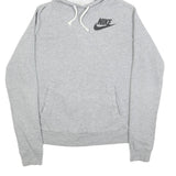 NIKE Mens Grey Hoodie Pullover M Cotton Drawstring Hood Casual Sweatshirt