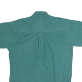 CHAPS Mens Green Cotton Button-Down Shirt M Classic Short Sleeve Pocket