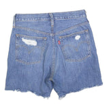 LEVI'S Womens Shorts Blue Denim Distressed S W28 Casual Cotton