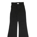 PINK LILY Womens Black Regular Flared Denim Woven Cotton Blend W26 L31 Button