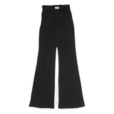 PINK LILY Womens Black Regular Flared Denim Woven Cotton Blend W26 L31 Button