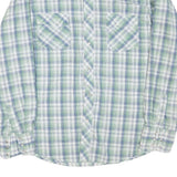 WRANGLER Mens Blue & Green Check Shirt M Classic Fit Cotton Blend Casual