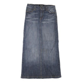 EUNINA Womens Blue Denim Midi Straight Skirt M Cotton Blend Casual Comfortable