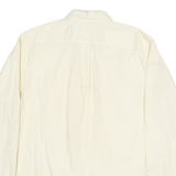 NAUTICA Mens Cream Plain Shirt L Cotton Blend Button-Down Collar Long Sleeve
