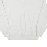CHAMPION Mens White Cotton Blend Polo Collar M Sweatshirt Pullover Classic Logo