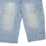 LIUCE'S Mens Shorts Blue Cargo Casual XL W40 Cotton Blend Summer