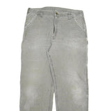 CARHARTT Mens Jeans Grey Relaxed Straight Cotton Blend W36 L33 Workwear Durable