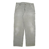 CARHARTT Mens Jeans Grey Relaxed Straight Cotton Blend W36 L33 Workwear Durable