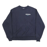 CHAMPION REVERSE WEAVE Mens Navy Blue Amazon Logo Crew Neck L Sweatshirt