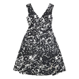 JENNY PACKHAM Womens Black & White Floral Cotton Blend Fit & Flare Midi Dress UK
