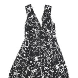 JENNY PACKHAM Womens Black & White Floral Cotton Blend Fit & Flare Midi Dress UK