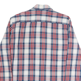 PEPE JEANS Mens White & Blue Check Shirt M Casual Cotton Long Sleeve Button Down