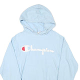 CHAMPION Mens Blue Pullover Hoodie S Classic Logo Cotton Blend Casual