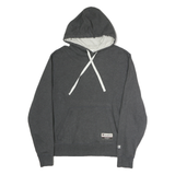 CHAMPION Mens Grey & Cream Pullover Hoodie L Cotton Drawstring