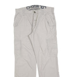 CHONM 707 Mens Cotton Blend Beige Regular Cargo Trousers W32 L32 Utility Pocket