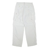 NASTY Womens White Relaxed Cargo Trousers W28 L28 Polyester Blend Button Closure