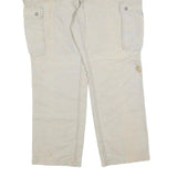 CARHARTT Mens Relaxed Beige Cotton Blend Cargo Trousers W40 L32 Workwear
