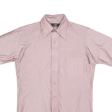 VAN HEUSEN Mens Pink Nylon Shirt M Short Sleeve Button Collar Classic Fit