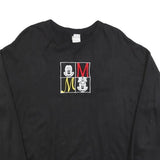 MICKEY UNLIMITED Womens Black Sweatshirt L Cotton Blend Crew Neck Pullover