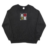 MICKEY UNLIMITED Womens Black Sweatshirt L Cotton Blend Crew Neck Pullover