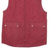 AS REAL AS Womens Red Quilted Jacket S Polyester Blend Zip Pockets Sleeveless