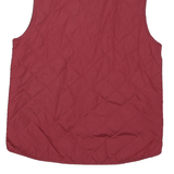 AS REAL AS Womens Red Quilted Jacket S Polyester Blend Zip Pockets Sleeveless