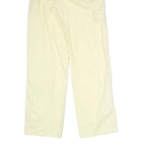 CAT Womens Cotton Blend Cream Relaxed Wide-Leg Trousers W20 L31 Drawstring