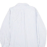 RALPH LAUREN Mens White & Blue Striped Cotton Shirt M Classic Button Down Long