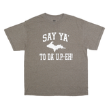 MV SPORT Mens Grey Say Ya To Da Up-Eh! Graphic T-Shirt XL Short Sleeve Crew Neck