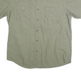 RED HEAD Mens Green Cotton Short Sleeve Shirt XL Casual Button Pocket