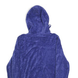 JUICY COUTURE Womens Blue Hoodie L Plush Zip Up Drawstring Hood