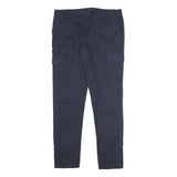 CHICOREE Womens Cotton Blend Navy Slim Cargo Trousers W33 L30 Casual Utility