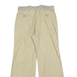 Womens Relaxed Beige Cotton Blend Trousers W28 L28 Belted Casual Wear