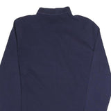 POLO RALPH LAUREN Womens Navy Blue Long Sleeve Plain L Cotton Blend Polo Shirt