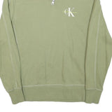 CALVIN KLEIN JEANS Mens Green Half Zip XS Cotton Blend Sweatshirt