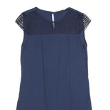 ZARA Womens Blue Polyester Blend Day Jersey Dress Short Sleeve S Stylish Casual