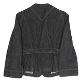 DIESEL Womens Black Cotton Blend Button Jacket L Denim Style