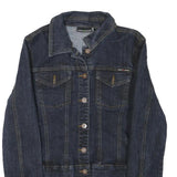 DKNY Womens Blue Denim Button Cotton Blend Jacket M Casual Classic Fit