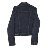 DKNY Womens Blue Denim Button Cotton Blend Jacket M Casual Classic Fit