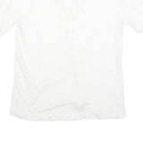GERARD DAREL Womens White Blouse Short Sleeve Round Neck S Lace Detail Buttons