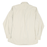 WALBUSCH Mens Beige Cream Cotton Blend Shirt M Long Sleeve Button Casual