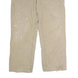 CARHARTT Mens Cotton Blend Beige Relaxed Straight Trousers W34 L28 Workwear