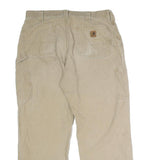 CARHARTT Mens Cotton Blend Beige Relaxed Straight Trousers W34 L28 Workwear